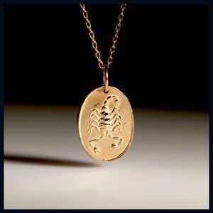 Ancient Honey Scorpion Pendant 14k Gold